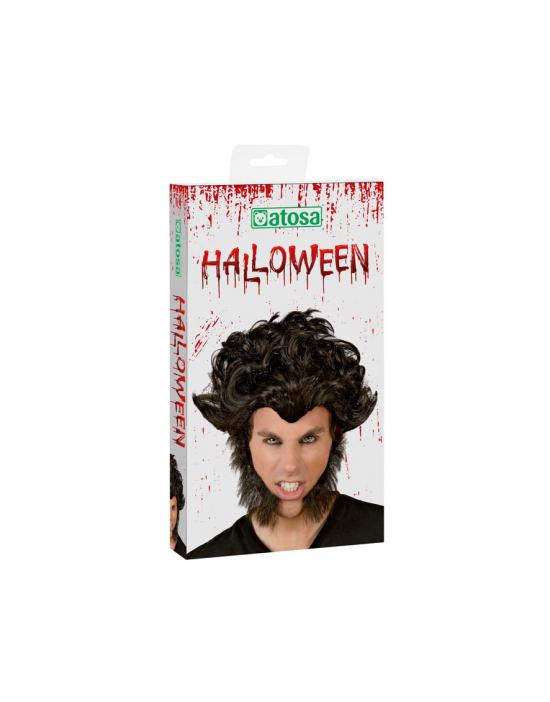 PELUCA HALLOWEEN HOMBRE LOBO MORENA PATILLAS