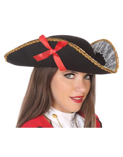 SOMBRERO CAPITÁN PIRATA NEGRO