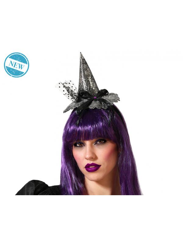 DIADEMA BRUJA HALLOWEEN PLATEADO MUJER ADULTO