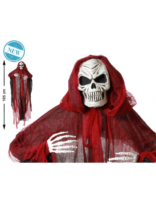 ACCESORIO HALLOWEEN COLGANE ESQUELETO FANTASMA ROJO 165*137 CM