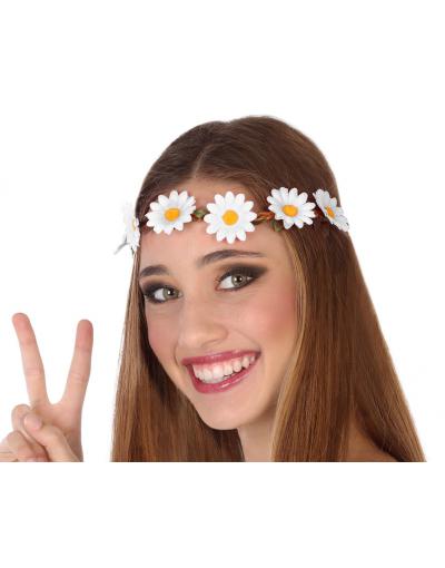 TOCADO HIPPIE FLORES BLANCO MUJER ADULTO