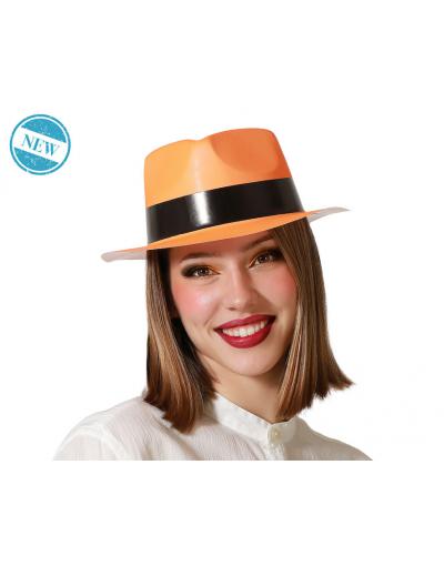 SOMBRERO CIRCO NARANJA NEÓN MUJER ADULTO