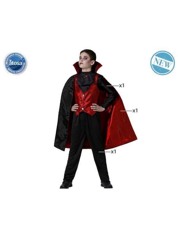 DISFRAZ VAMPIRO ELEGANTE CON CAPA NIÑO INFANTIL