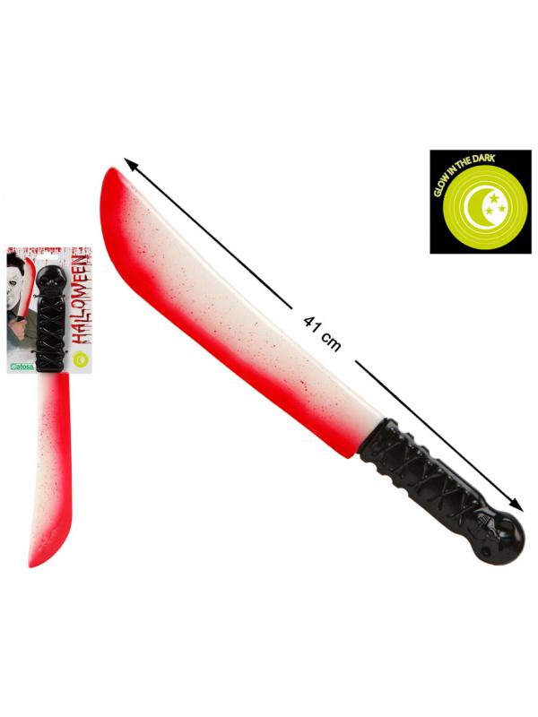 CART. CUCHILLO HALLOWEEN 41X10 CM GLOW IN THE DARK