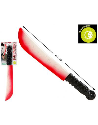 CART. CUCHILLO HALLOWEEN 41X10 CM GLOW IN THE DARK