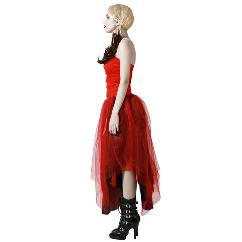 DISFRAZ DE HARLEY QUEEN ROJO VESTIDO MUJER ADULTO | disfrazdisfraz