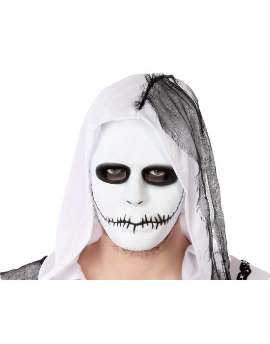 ACCESORIO MÁSCARA HALLOWEEN ESQUELETO BLANCO PVC HOMBRE ADULTO