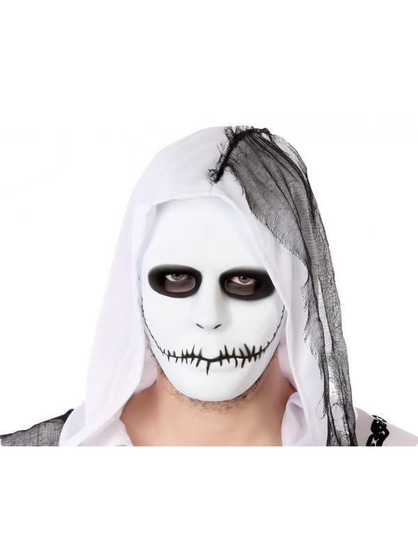 ACCESORIO MÁSCARA HALLOWEEN ESQUELETO BLANCO PVC HOMBRE ADULTO