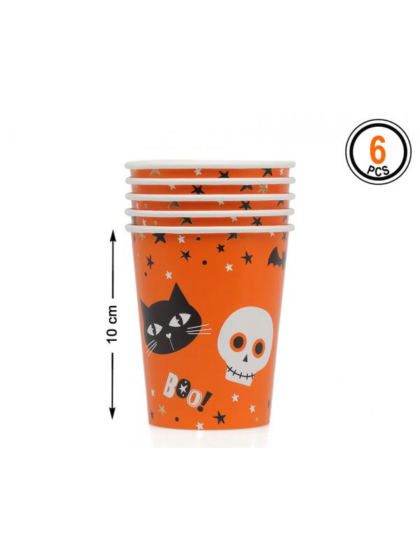 VASOS HALLOWEEN NARANJA 10 CM