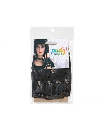 PACK 2 UNIDADES GUANTES PUNK AÑOS 80 DEDOS CORTOS