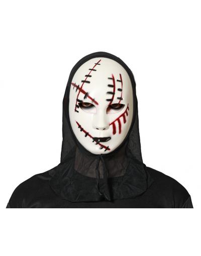 MÁSCARA HALLOWEEN BLANCO ASESINO CICATRICES FANTASMA UNISEX ADULTO PP