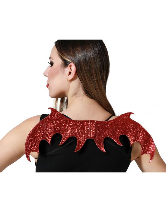 ALAS HALLOWEEN ROJO BRILLANTE DIABLESA MUJER ADULTO