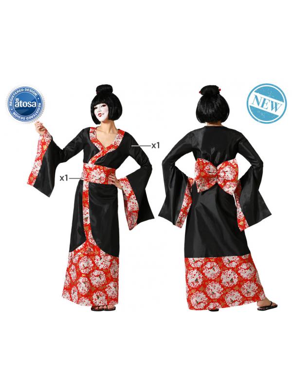 Fun Shack - Disfraz de geisha para mujer, kimono japonés para mujer,  vestido japonés para mujer, kimonos para mujer, japonés, talla S, Negro 
