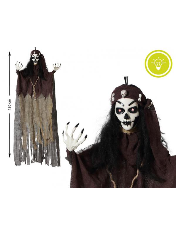 ACCESORIO DECORACIÓN HALLOWEEN COLGANTE GITANA FANTASMA 60*12*120 CM CON LUZ