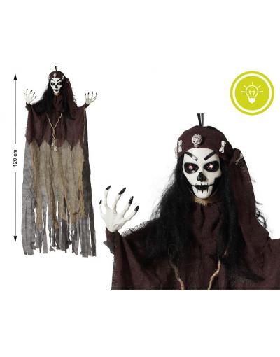 ACCESORIO DECORACIÓN HALLOWEEN COLGANTE GITANA FANTASMA 60*12*120 CM CON LUZ