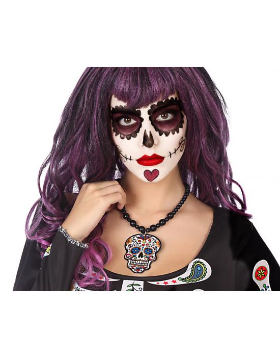 COLLAR HALLOWEEN CATRINA CRÁNEO MUJER ADULTO