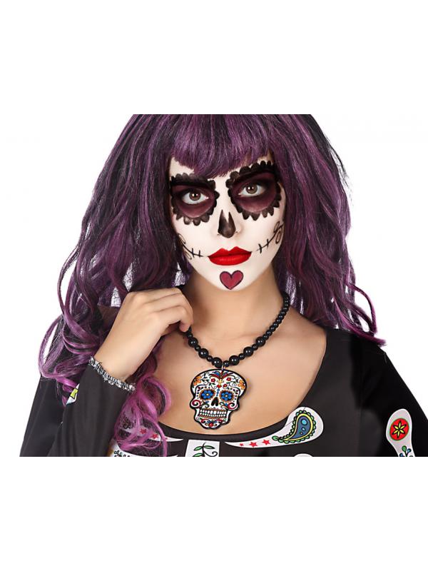 COLLAR HALLOWEEN CATRINA CRÁNEO MUJER ADULTO