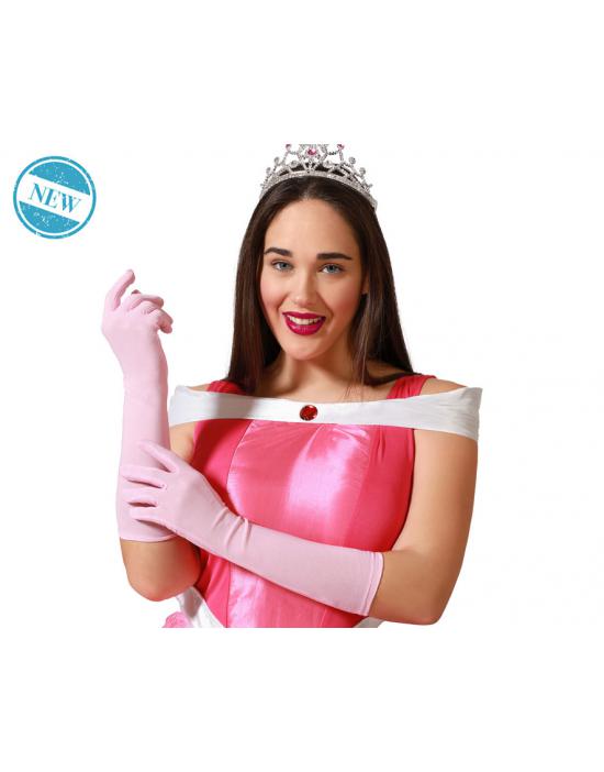 GUANTES CARNAVAL LARGOS ROSA MUJER ADULTO