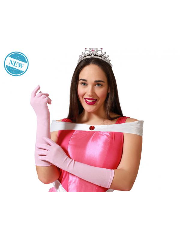 GUANTES CARNAVAL LARGOS ROSA MUJER ADULTO