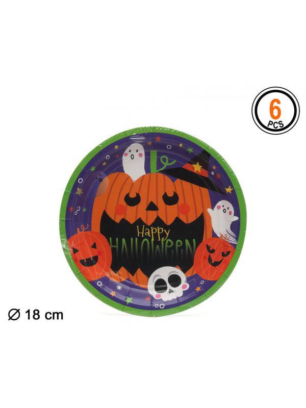 ACCESORIO PLATO CARTÓN DESECHABLE HALLOWEEN 6 PCS