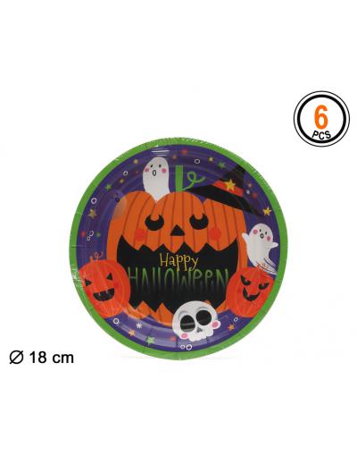 ACCESORIO PLATO CARTÓN DESECHABLE HALLOWEEN 6 PCS