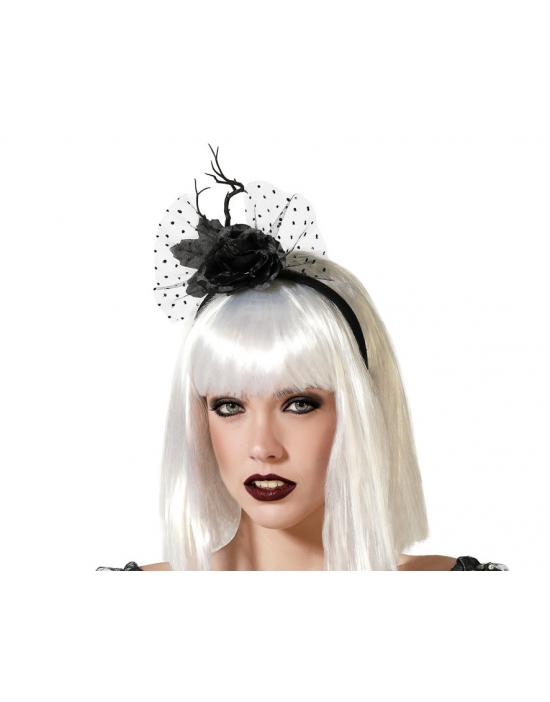 DIADEMA HALLOWEEN TOCADO LAZO TRANSPARENCIA MUJER ADULTO