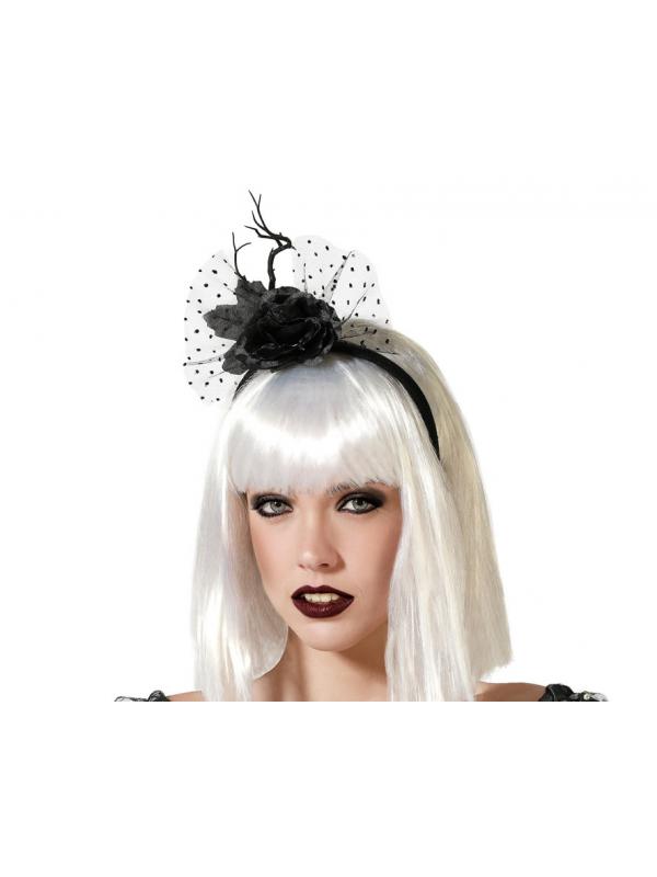 DIADEMA HALLOWEEN TOCADO LAZO TRANSPARENCIA MUJER ADULTO