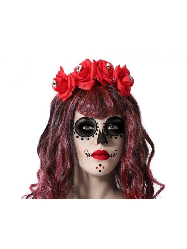 DIADEMA CATRINA ROJO MUJER ADULTO