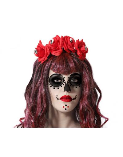 DIADEMA CATRINA ROJO MUJER ADULTO