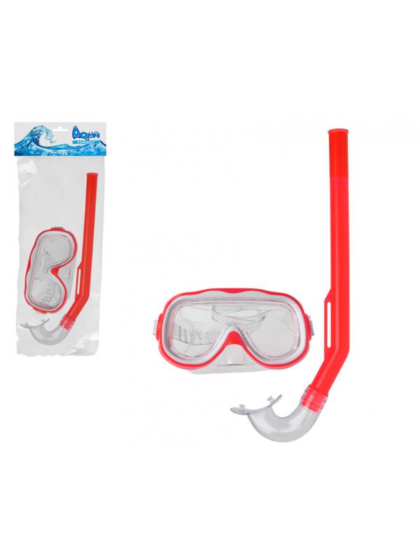 B/SOL. GAFAS BUCEO CON TUBO 17.5X45X6CM PVC ROJO NIÑO  8-14