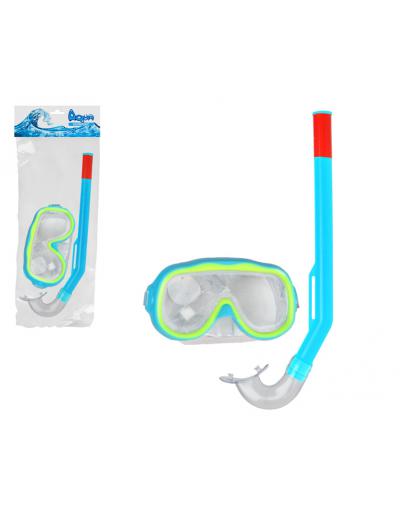 B/SOL. GAFAS BUCEO CON TUBO 17.5X45X6CM PVC AZUL NIÑO  8-14