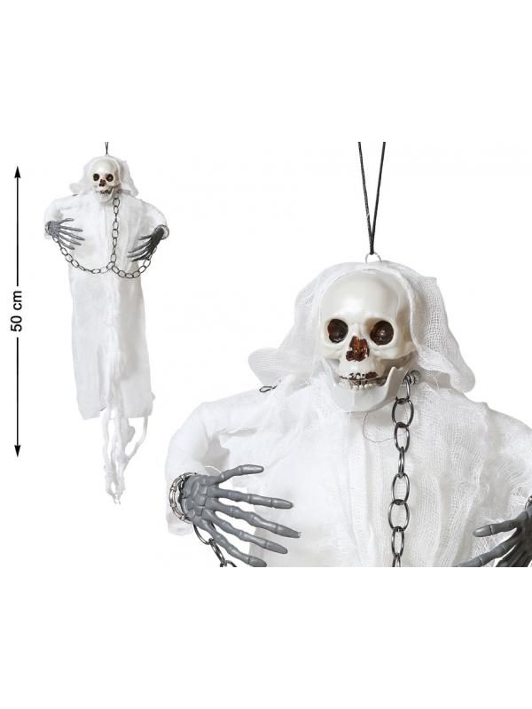 DECORACIÓN COLGANTE ESQUELETO ESCLAVO FANTASMA HALLOWEEN 50 CM