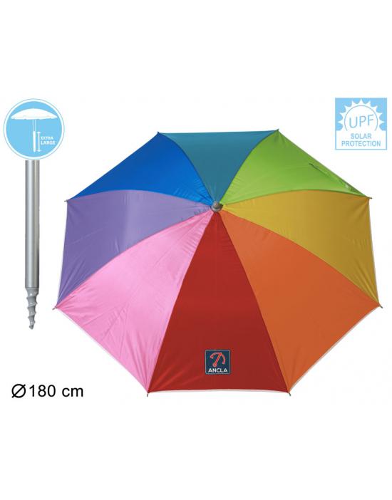 G. PARASOL ARCOIRIS 180 CM ORIENT. HIERRO CON ESPIRAL NYLON UPF50+ 170T 32/32MM