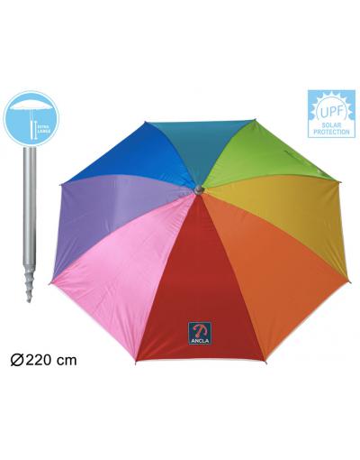 G. PARASOL ARCOIRIS 220 CM ORIENT. HIERRO CON ESPIRAL NYLON UPF50+ 170T 32/32MM