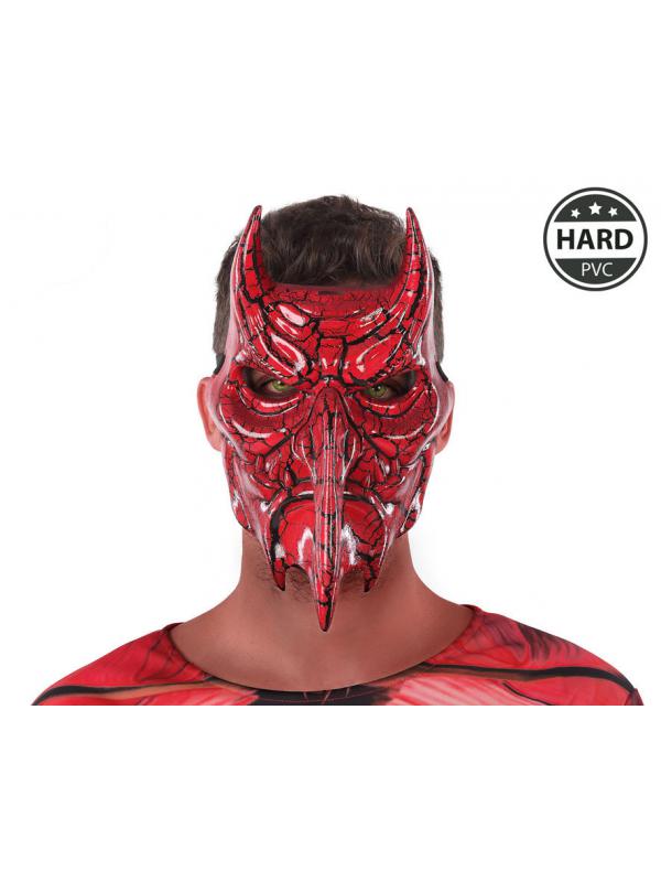 MÁSCARA HALLOWEEN DEMONIO ROJO PVC RÍGIDO