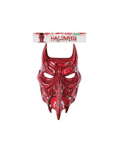 MÁSCARA HALLOWEEN DEMONIO ROJO PVC RÍGIDO