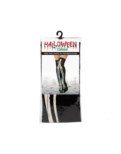 MEDIAS HALLOWEEN ESQUELETO BLANCO NEGRO MUJER ADULTO