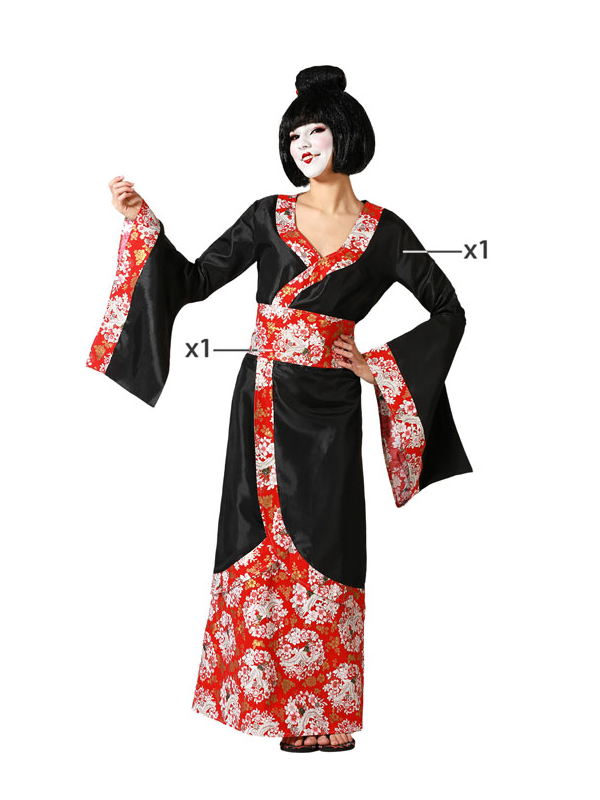 DISFRAZ DE GEISHA KIMONO NEGRO PARA MUJER