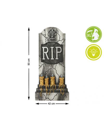 LAPIDA DECORATIVA RIP HALLOWEEN CON LUZ 93*42 CM