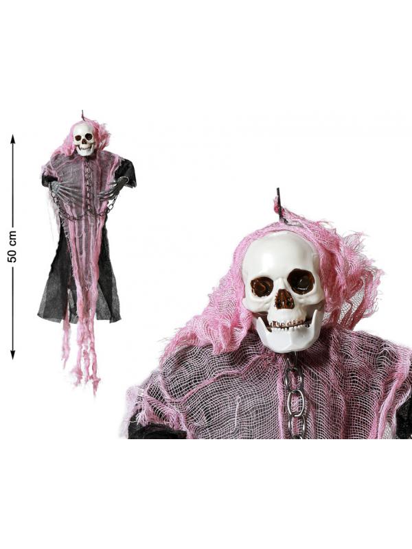 ACCESORIO COLGANTE HALLOWEEN FANTASMA ROSA 50 CM