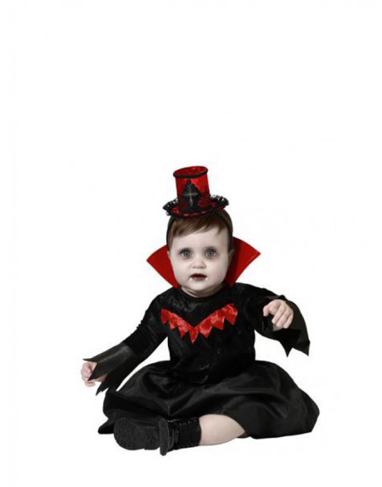 DISFRAZ DE VAMPIRESA VESTIDO NEGRO PARA BEBÉ NIÑA