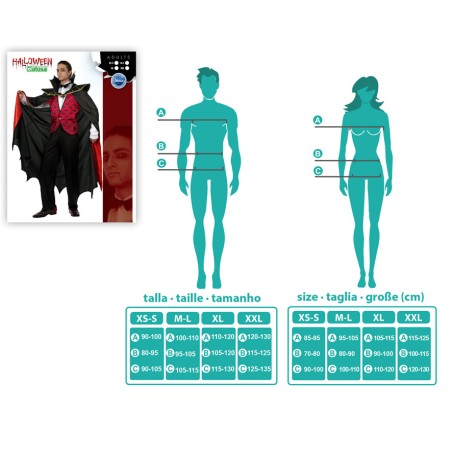 DISFRAZ VAMPIRO HOMBRE ADULTO COMPLETO CAPA