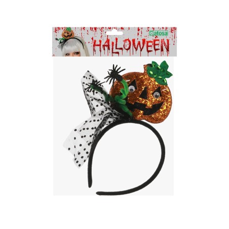 DIADEMA CALABAZA BRILLANTE HALLOWEEN MUJER ADULTO