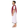 DISFRAZ CIUDADANO ROMANO ADULTO - TOGA BLANCA Y ESTOLA ROJA