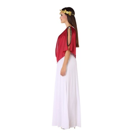 DISFRAZ CIUDADANA ROMANA ADULTA - TOGA BLANCA Y ESTOLA ROJA