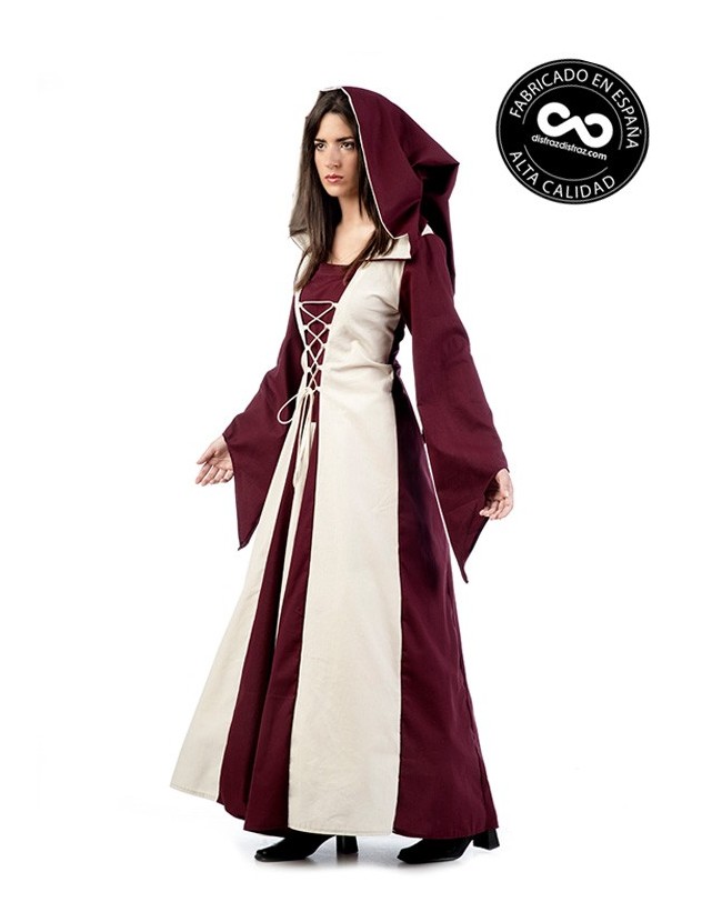 Vestido medieval en algodón, alta calidad