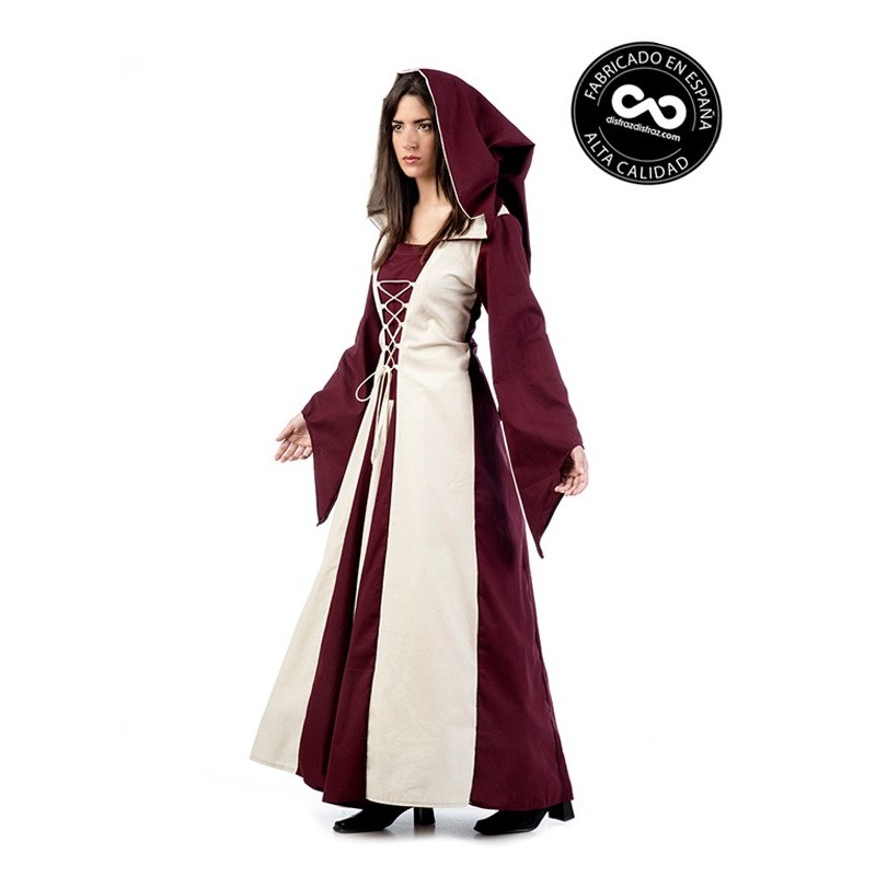 Vestido medieval en algodón, alta calidad