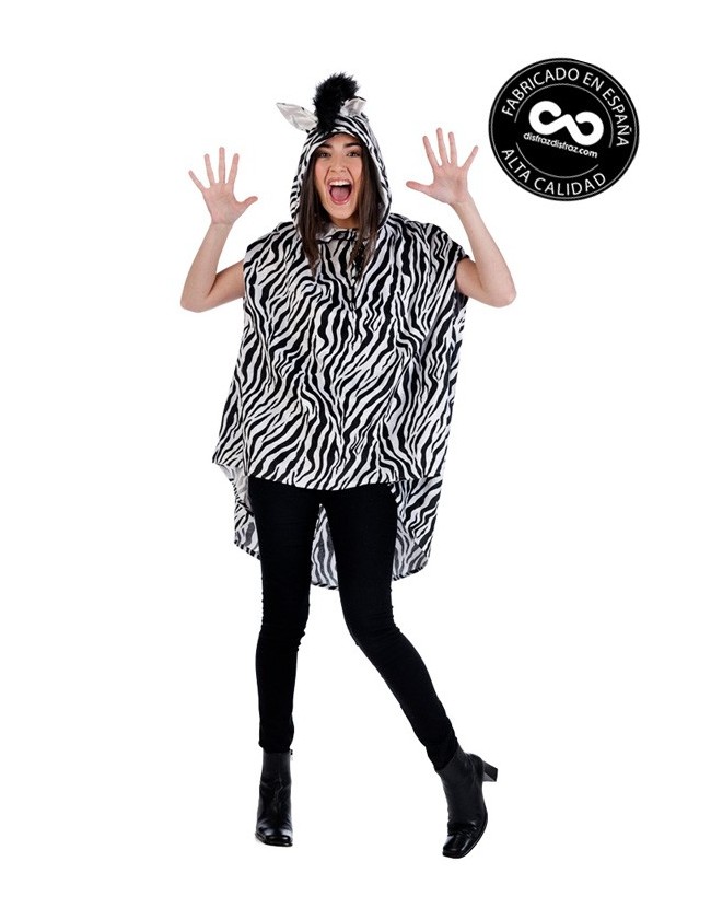 poncho cebra mujer
