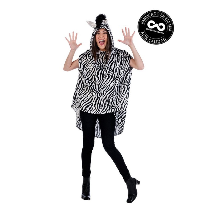 poncho cebra mujer
