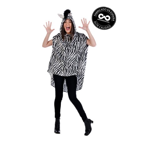 poncho cebra mujer